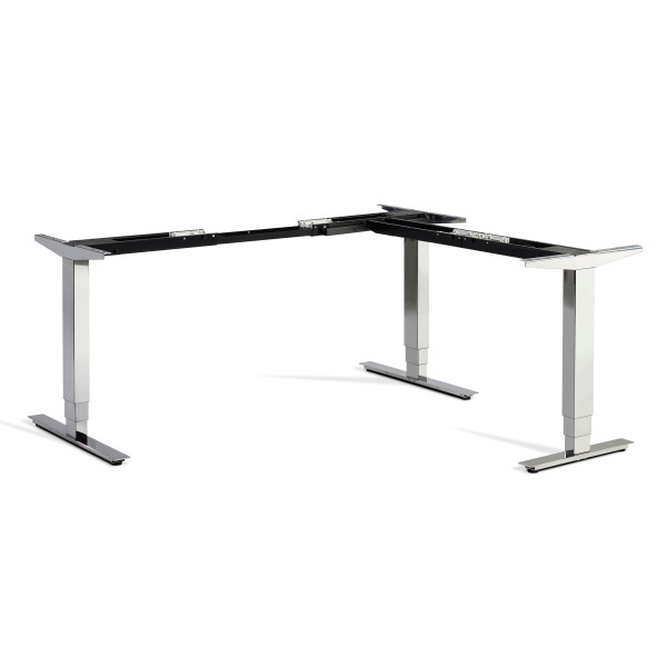 Cromo Corner Triple Motor Chrome Height Adjustable Desk